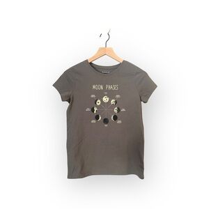 Cat & Jack Earthy Tone Glow in the Dark Moon Phases Graphic Tee NWOT SzL(10/12)